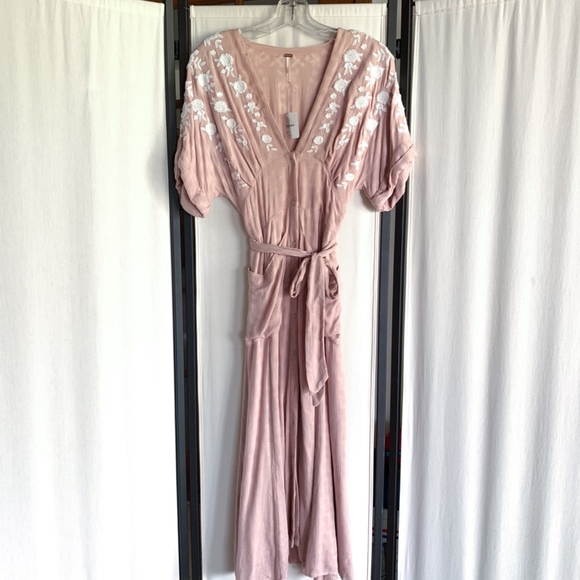 Free People Light Pink Midi Dress - New - Picture 8 of 8